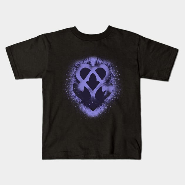 Kingdom Hearts Brushed Nightmare Emblem Kids T-Shirt by Fabio Zannini